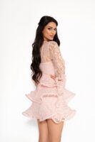 Рокля с розова дантела