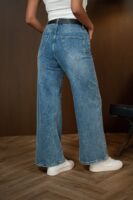 Светлосини Wide Leg дънки с висока талия