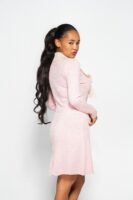 Розова рокля от фино плетиво с панделка „Blush Doll“