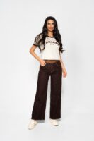 Кафяви дънки висока талия „Cocoa Denim“