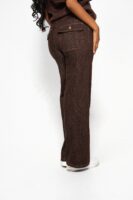 Кафяви дънки Wide Leg с декоративни джобове