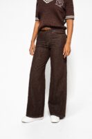 Кафяви дънки Wide Leg с декоративни джобове