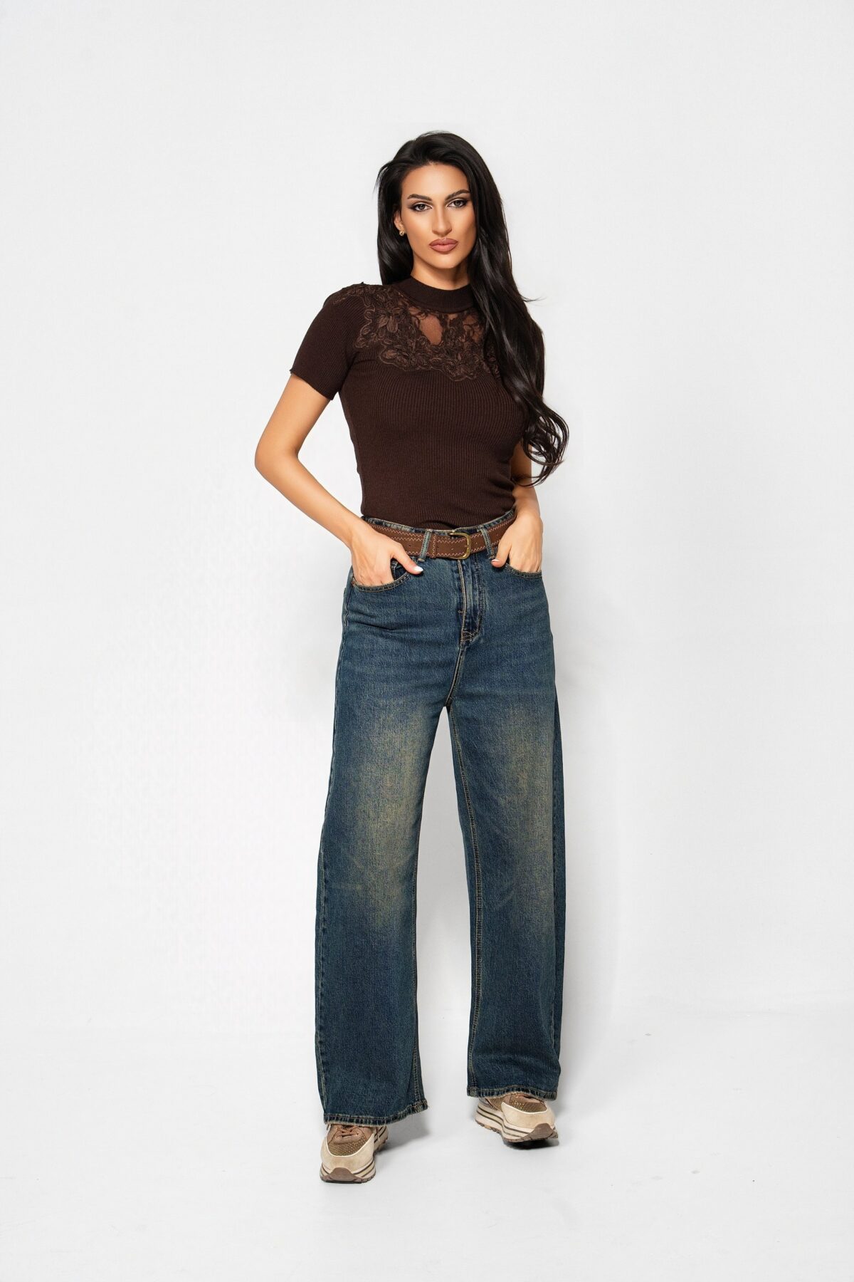 Сини дънки Wide Leg „Vintage Blue“