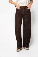 Кафяви дънки Barrel Fit с извити шевове